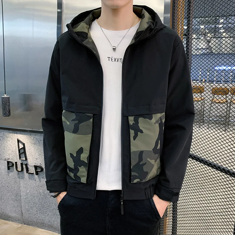 

Men's Casual Jacket Autumn New Camouflage Fashion Hooded Handsome Versatile Jacket Men's Clothing