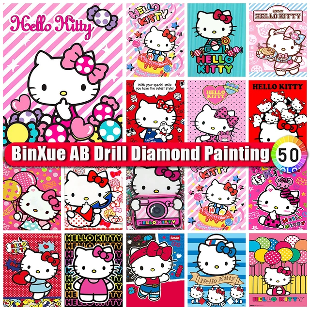 Diamond Art Painting Kits Hello Kitty  Diy Hello Kitty Diamond Painting Kit  - Diamond Painting Cross Stitch - Aliexpress