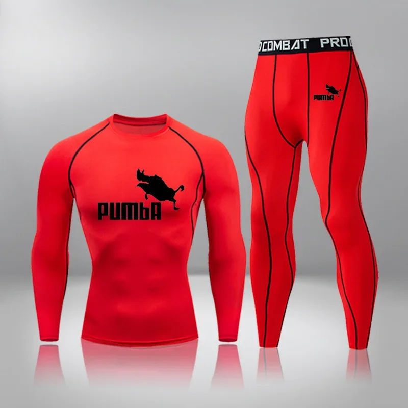 Gym Fitness Jogging Sportswear Quick Dry Men's Thermal Underwear Sets Running Compression Sport Suits Basketball Tights Clothes