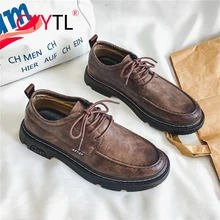 

CYYTL Vintage Men's Leather Shoes Business Work Formal Driving Lace-up Walking Oxford Moccasins Fashion Casual Handmade Loafers