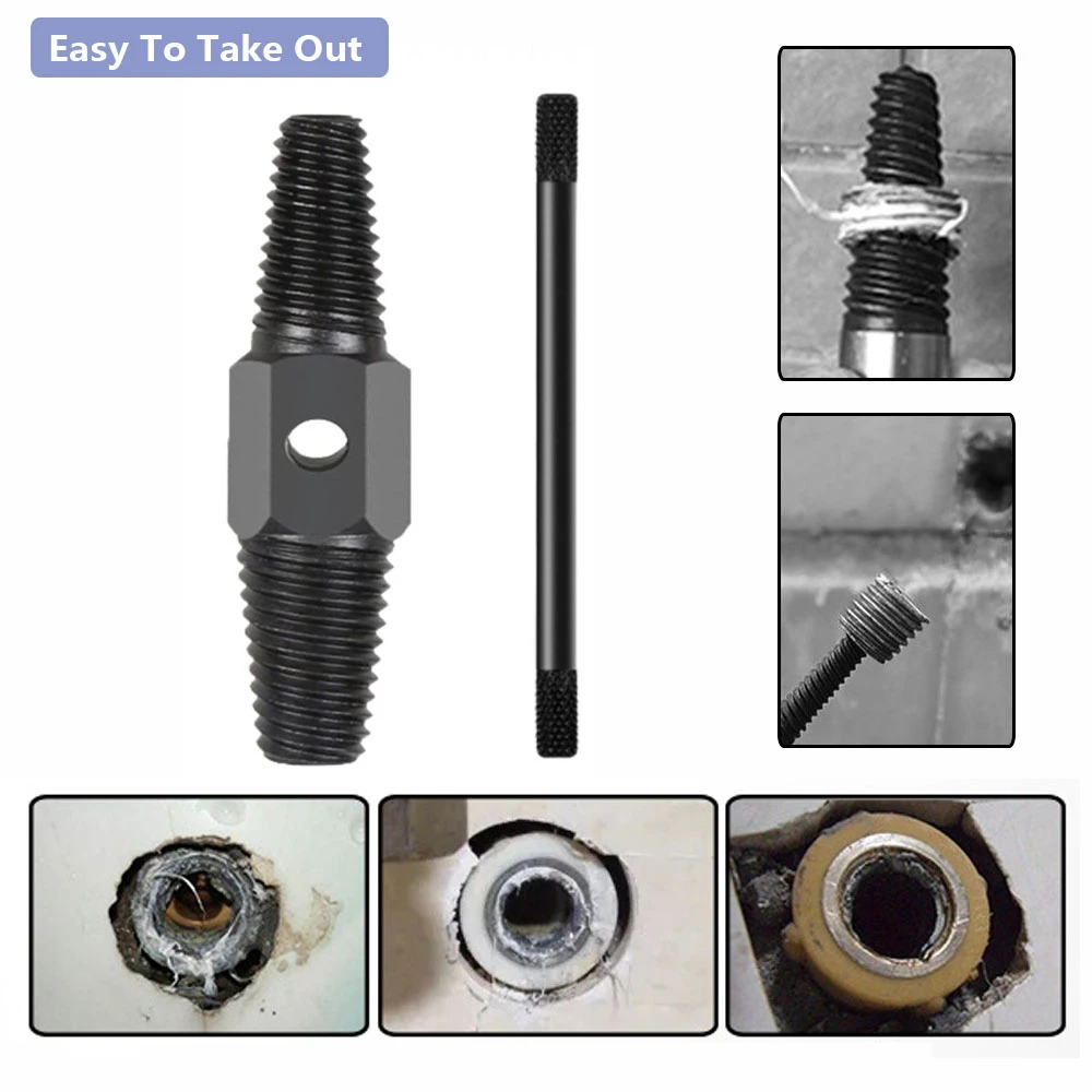 Doublehead Tap Faucet Valve Screw Extractor Set Pipe Remover Tools Damaged Bolt Broken Wire