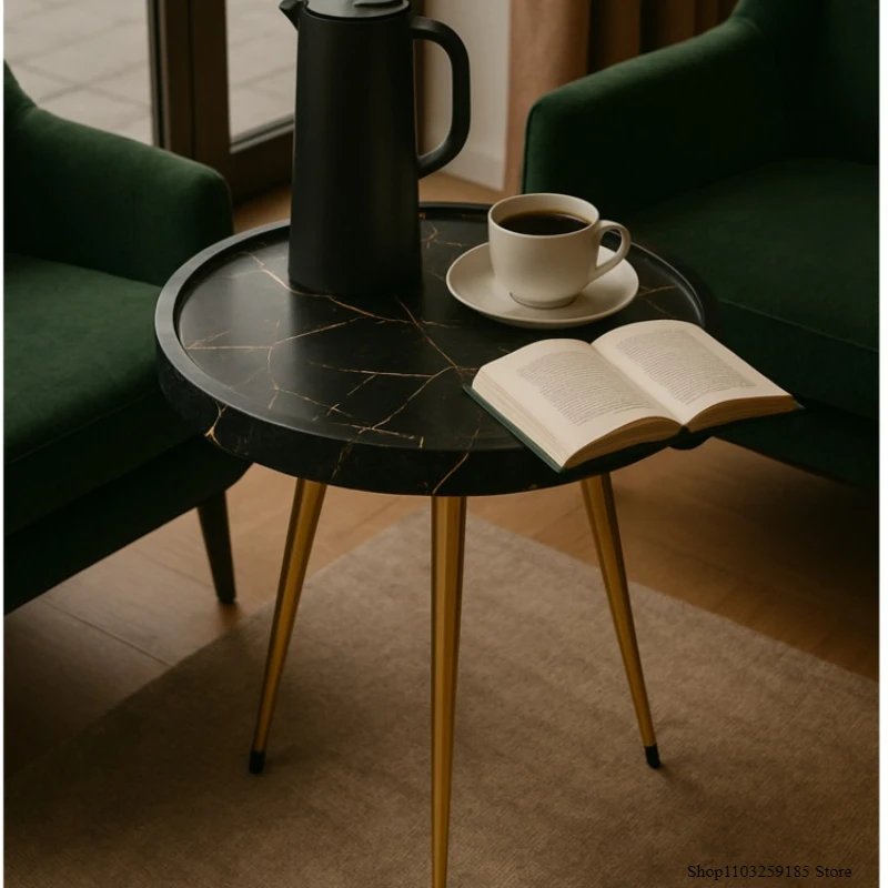 طاولة صينية سوداء مستديرة