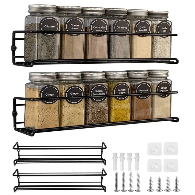 Metal Kitchen Seasoning Shelf Organizer  Wall Mount Spice Racks Kitchen -  Metal - Aliexpress