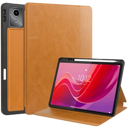 Premium Leather Tablet Business Case - Kid - Friendly with Enhanced Protection for XiaoxinPad 2024 (Graceful brown)