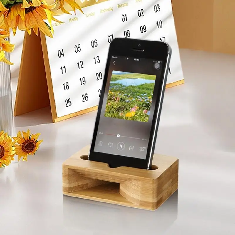 Wooden Acoustic Amplifier and Phone Stand