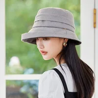 High Quality Ladies Bucket Hat Female Summer Chic Cloche Hats Mother Popular Headwear Women Sun Cap Irregular Fisherman Hats 1