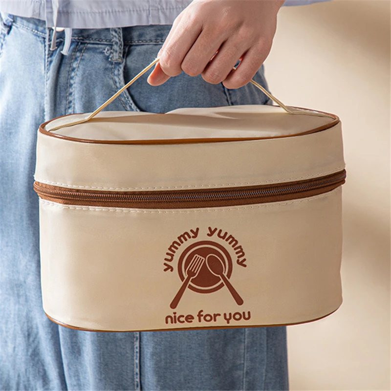 Large Capacity Drawstring Lunch Bag New Food Fresh-Keeping Thermal Pouch  Round Barrel Aluminum Foil Insulated Cooler Meal Bags - AliExpress