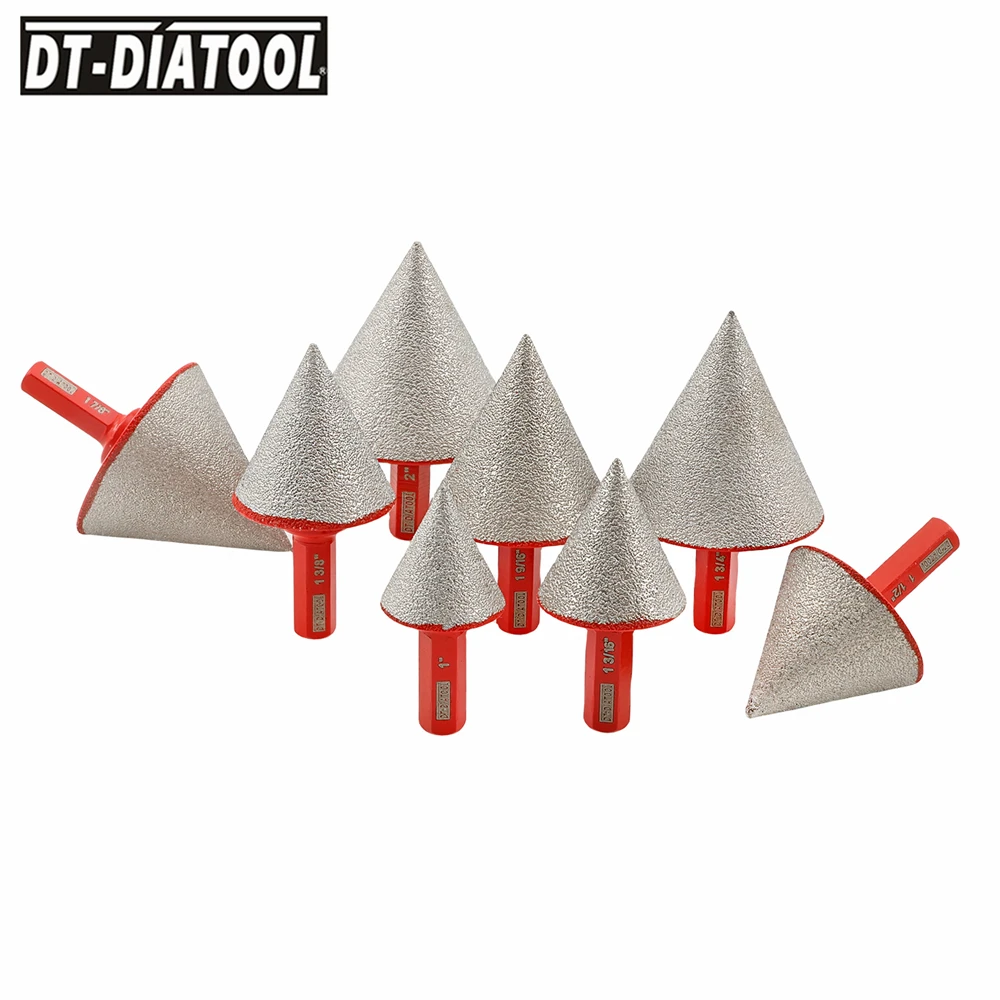 DT-DIATOOL Dia 20-50mm Diamond Chamfer Finger Milling Bits Drill Hole Saw Ceramic Beveling Marble Drilling Crown Enlarge Cutter