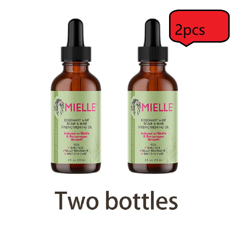 

2pcs Mielle Organics Rosemary Mint Scalp Hair Strengthening Oil Nourishing Treatment for Split Ends Dry Suitable for All Hair