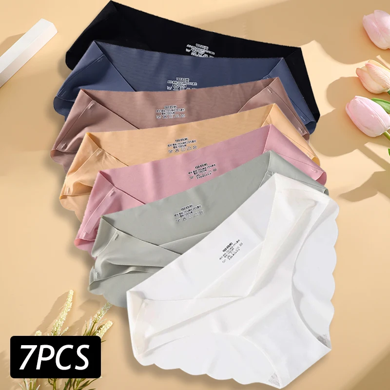 3Pcs Seamless Underwear Silk For Women Panties Lingerie Sexy