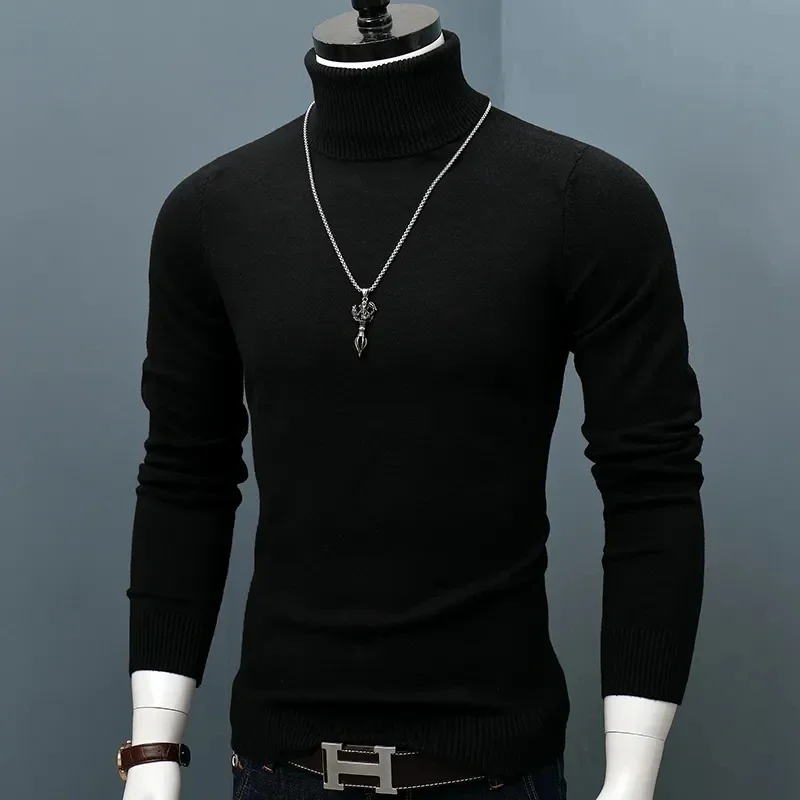 Winter Thick Warm Sweater Men Turtleneck Sweaters Slim Fit  Pullover Men Classic Brand  Casual Male Sweater L05 5