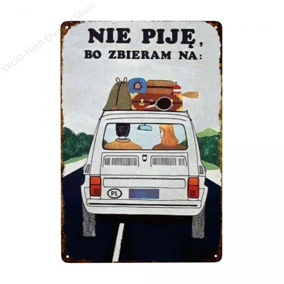 Fiat 126 P Polish Old Adt Metal Tin Sign Poster Targa Da Parete Fiat 126 P Polish Old Adt