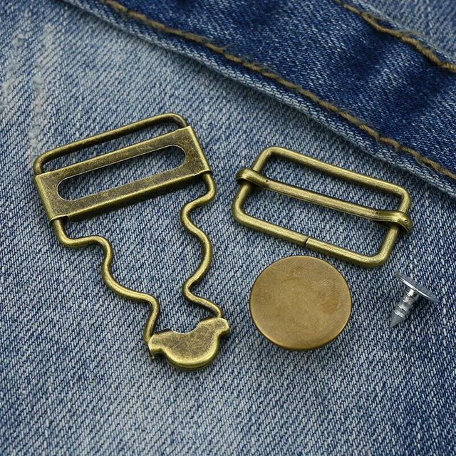 4 Sets overall clasp replacement Hooks for Overalls Buckles Metal