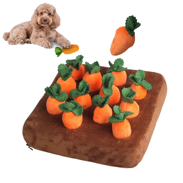 Dog Puzzle Toys Carrot Stuffed Toy with Numbers Dog Feeding Mat Interactive  Dog - AliExpress