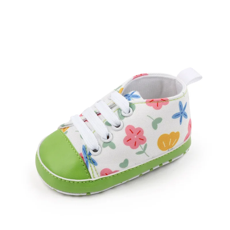 Baby Shoes Newborn Baby Birth Print Flower Pattern Casual Shoes Infant Todder Boy Anti-Slip Walking Babies