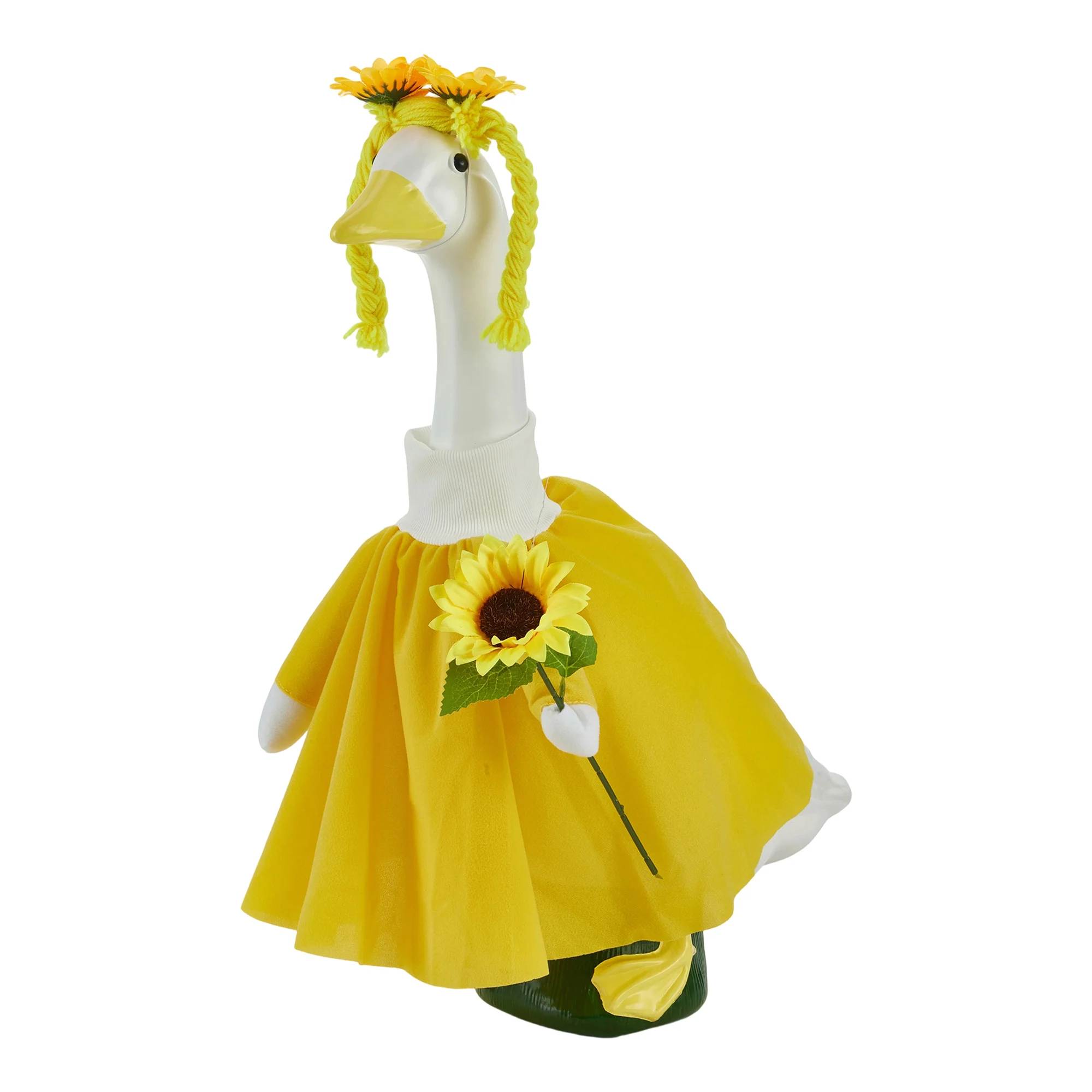 Sunflower Yellow Duck Costume Short Sleeve Low Neck Dress Daisy Flower Crown Headband Outdoor Party Decorations