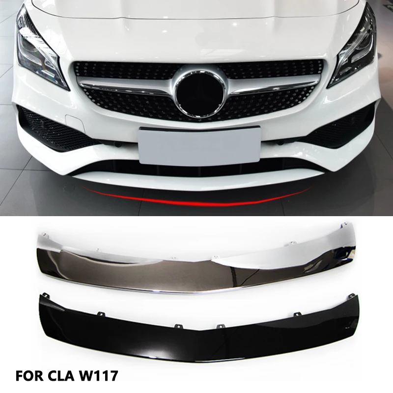 

A1768852300 A1768854400 Front Bumper Lip Chrome Trim Spoiler Splitters Diffuse For Mercedes Benz CLA W117 C117 CLA200 CLA220