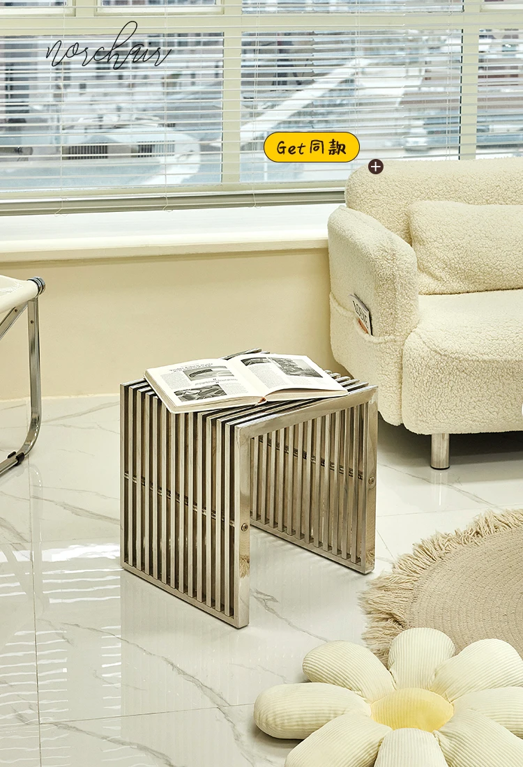 Description Picture 4 of itemNordic Stainless Steel Chair,Small Stool,Leisure Low Stools,Customized Furniture,Home,Living Room,Entrance,Shoe Changing,Chairs