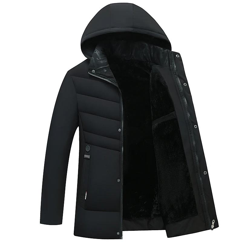 Nouvelle mode polaire à capuche manteau d'hiver hommes épais chaud hommes veste d'hiver coupe-vent cadeau pour père mari Parka coupe-vent Parkas