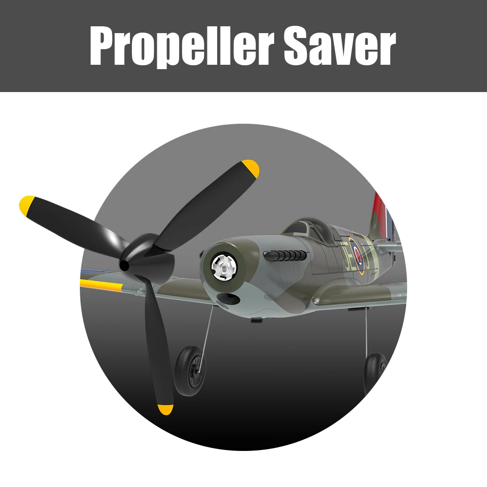 Eachine Spitfire V2 2.4GHz EPP 400mm Wingspan 6-Axis Gyro One-Key U-Turn Aerobatic Mini RC Airplane BNF/RTF Compatible DSM S-BUS Protocol for Trainer Beginner