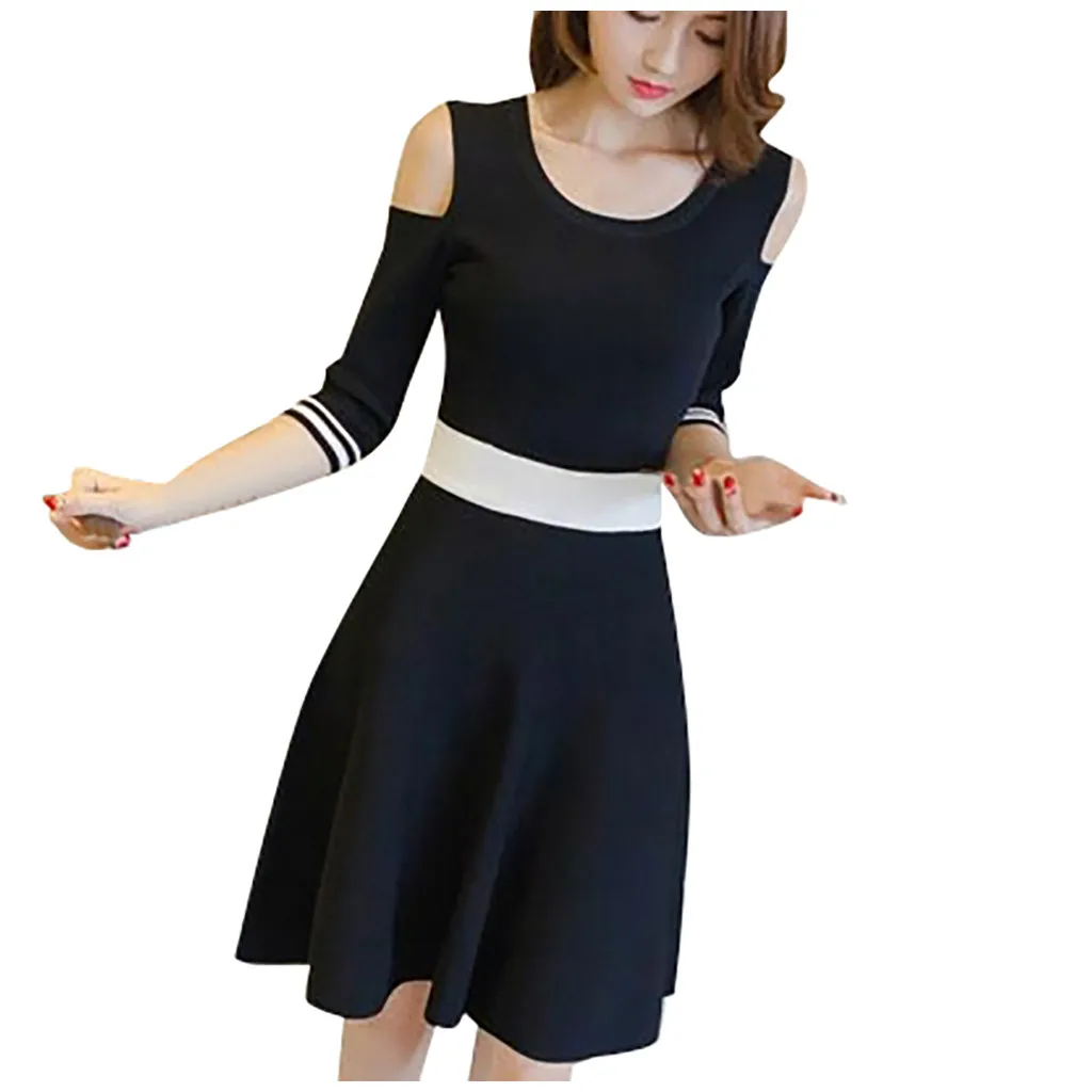 

Fashion Women Loose Solid High Waist Skinny Dress Female Clothing Streetwear Street Style ropa de mujer платье летнее