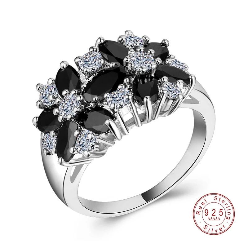 925 Silver Rings for Women Girls Brilliant CZ Crystal Wedding Engagement Jewelry silver ring wedding rings wedding ring finger ring