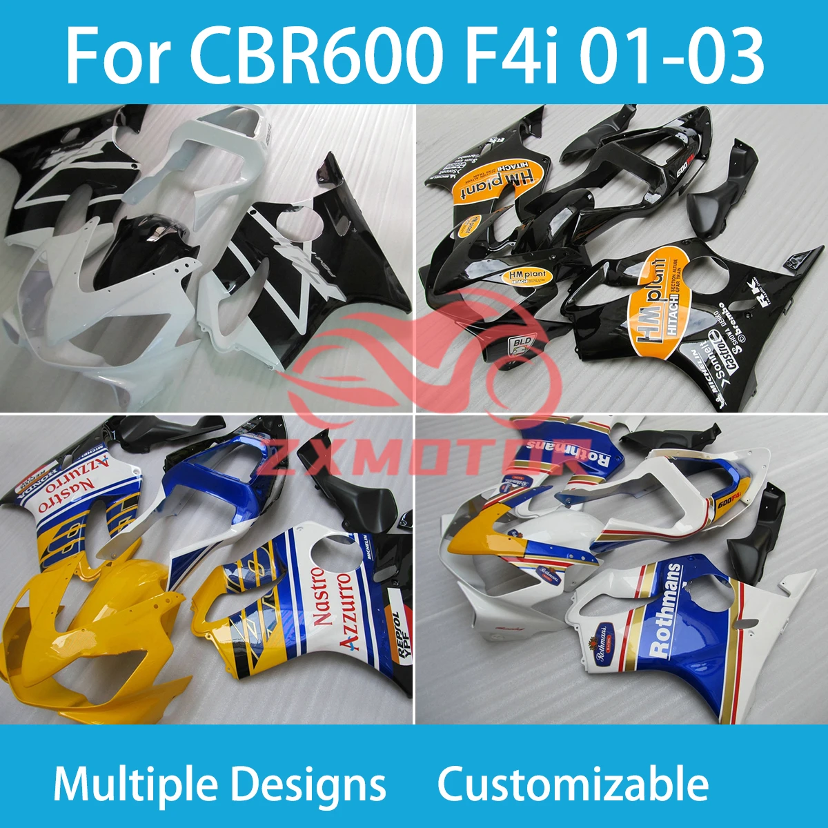 

CBR600 F4i 01 02 03 детали корпуса Обтекатели для Honda CBR600 F4i 2001 2002 комплект обтекателей для мотоциклов пластиковый комплект