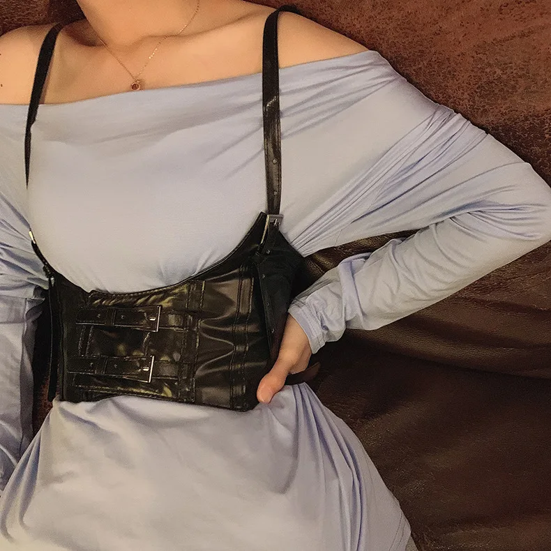 New Fashion Trend Women Men Gothic Handmade PU Leather Harness Belts Body Bondage Waist Straps Punk Rock Stylish Accessories