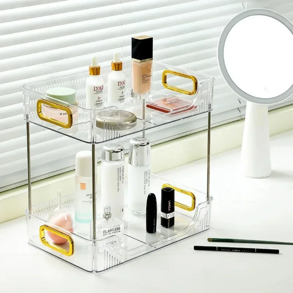 Double-Layer Storage Box Multi-Layer Display Storage Rack Cosmetic Desktop Storage Rack Bedroom Decoration Storage Box 4