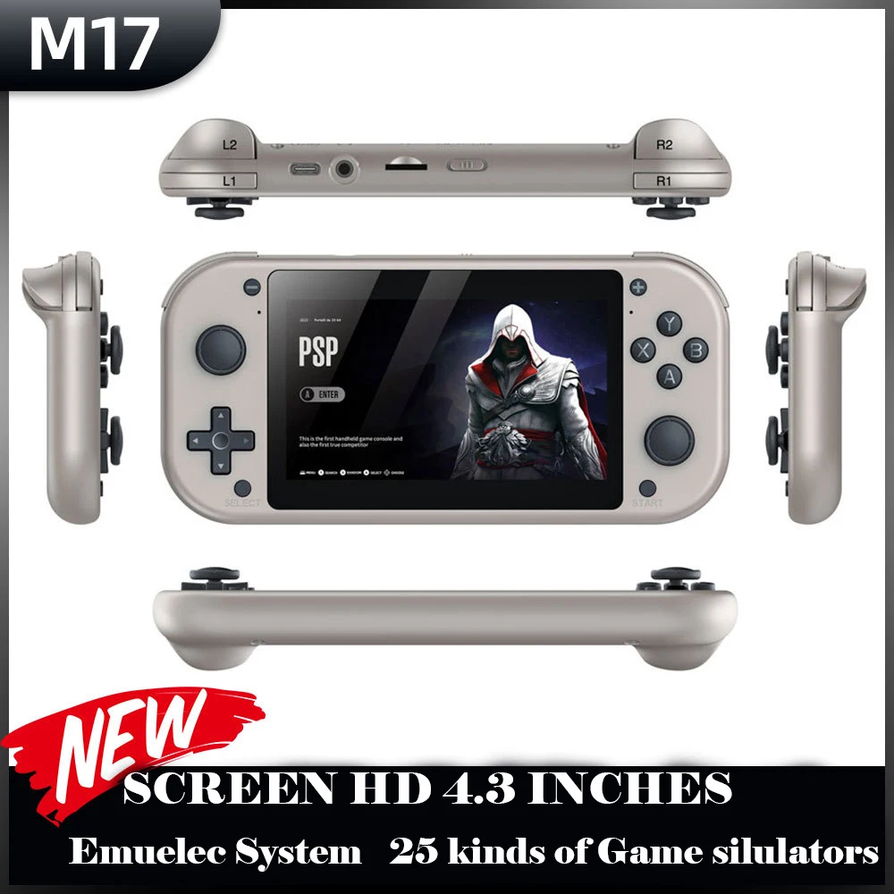 Consola de videojuegos portátil M17, 64G, 128G, sistema Linux de código ...
