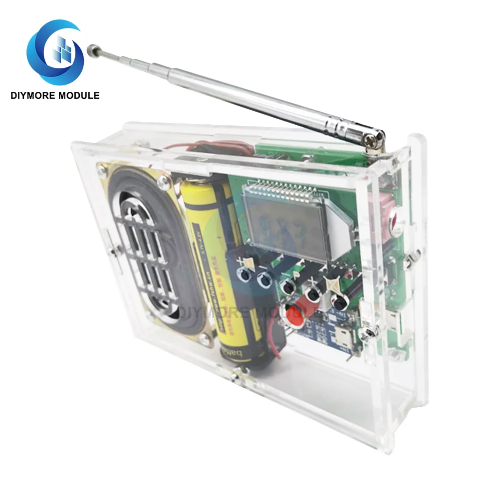 FMRadioKitDIYSolderingProjectAdjustableWirelessReceiverLCD