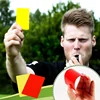 Football Match Referee's Red And Yellow Card Set Football Referee Equipment With Leather Case Record Paper And Whistle 2