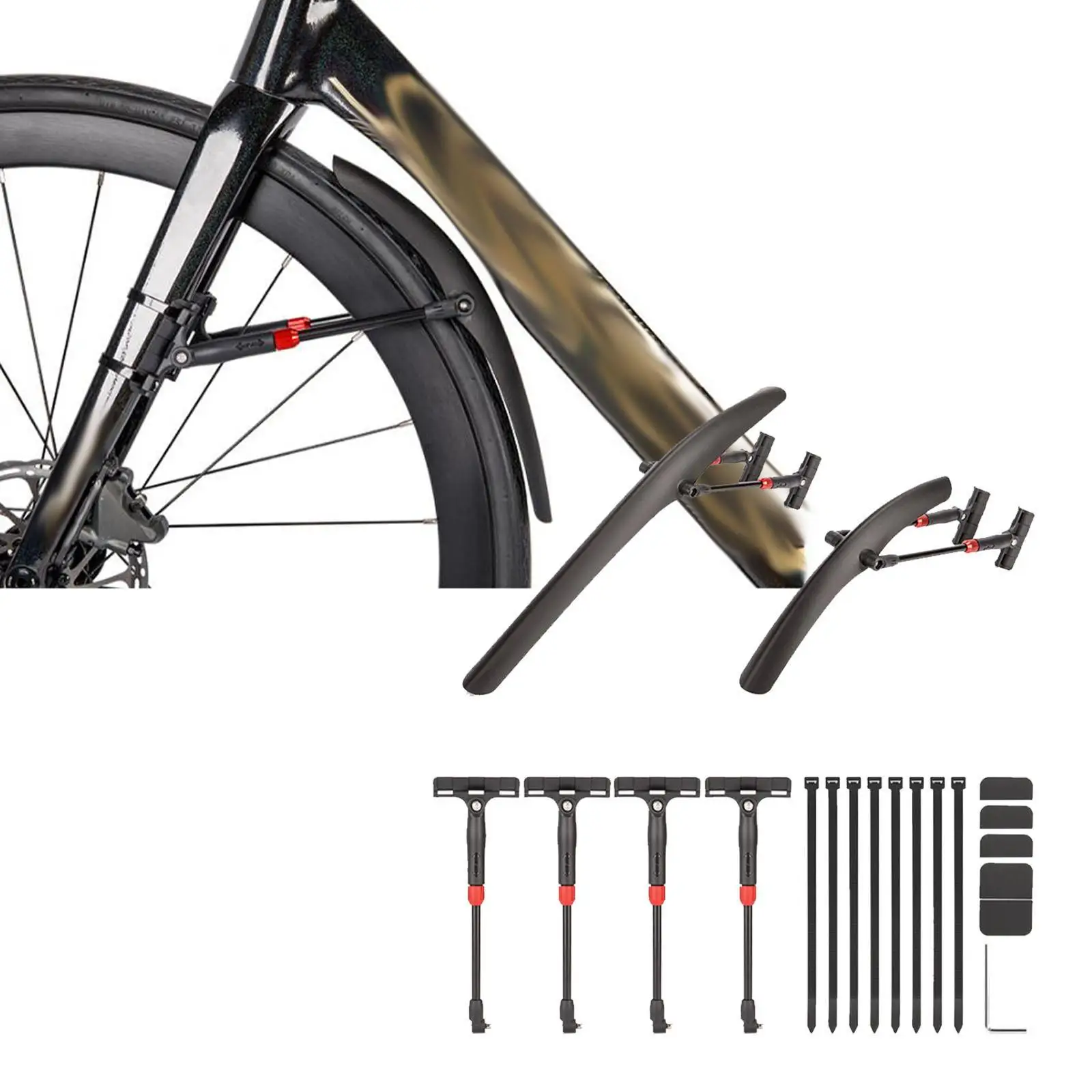 Road Bike Front Rear Fenders Wheel Protection Spare Parts Bicycle Mud Guards for Riding Fittings Accessories Road Bikes Outdoor Road Bike Front Rear Fenders Wheel Protection Spare Parts Bicycle Mud Guards for Riding Fittings Accessories Road Bikes Outdoor