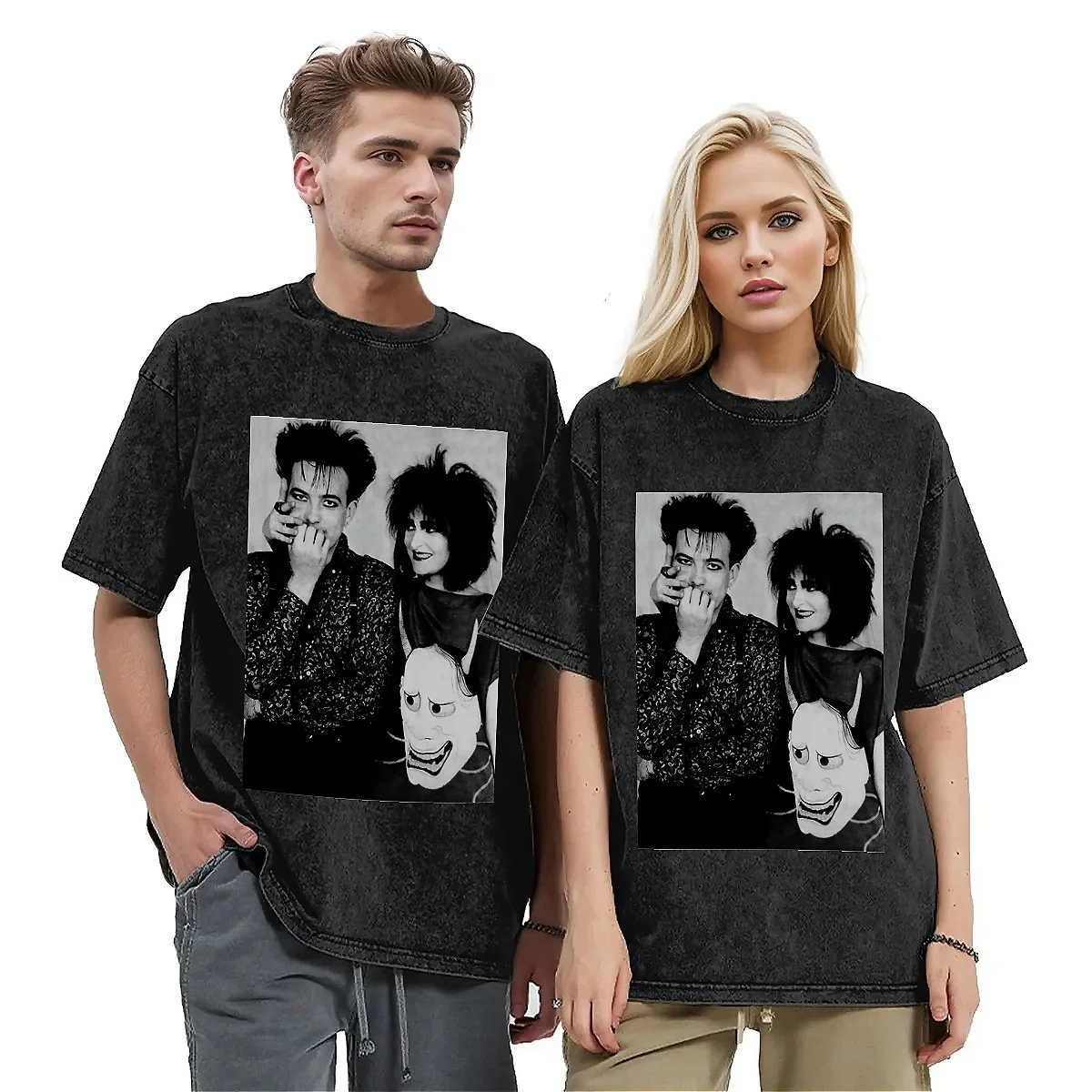 Streetwear T-Shirt Lavata Robert Smith E Siouxsie Siux Magliette Casual Musica Maglietta Classica Per Uomo Estate Y2K Top Tees
