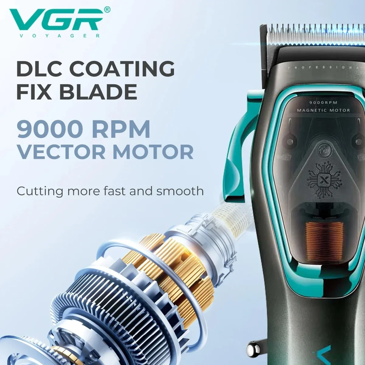 VGR Hair Trimmer Adjustable Haircut Machine Professional Barber Clipper Electric Trimmer Rechargeable Hair for Men V-674