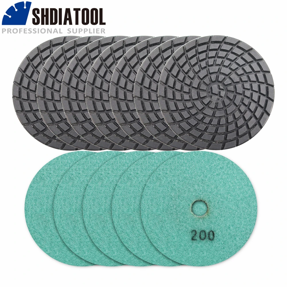 Diatool 12pcs 4inch Diamond Resin Bond Concrete Polishing Pads 200