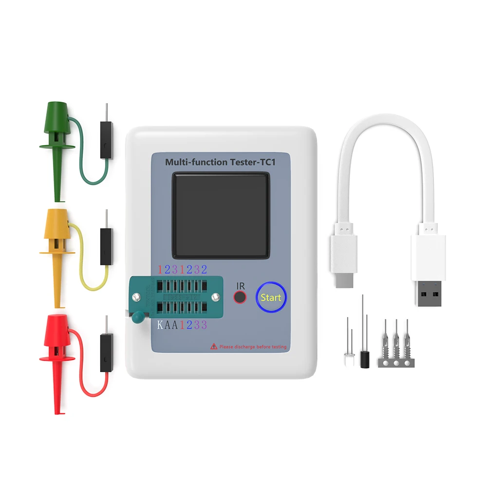 LCR-TC1 LCR-T7 tranzistor tester multimetr LCD dioda trioda kondenzátor rezistor krunýř měřič MOSFET NPN PNP triak MOS/PNP/NPN