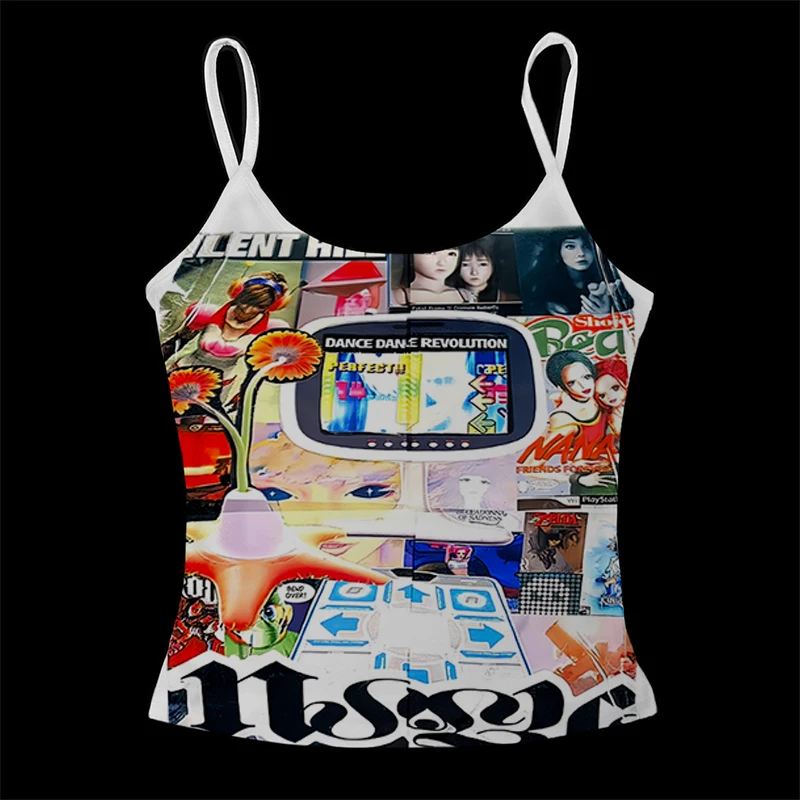 Women clothes Y2k Tops Baby Tees Aesthetic Emo Summer Tops Streetwear Gothic Harajuku Graphic Cartoon T-shirt Vintage Crop Tops 4