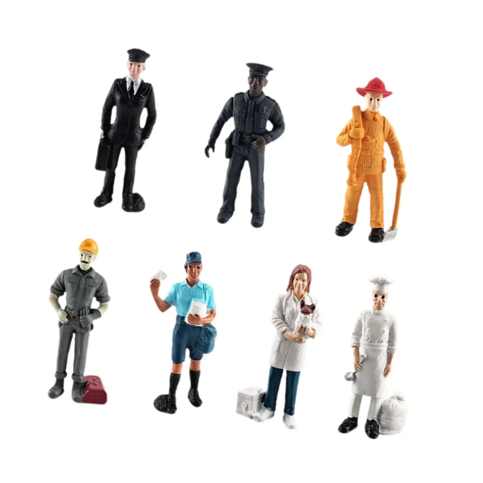 7x People Figures Human Action Figure Model Character Doll Decoration for