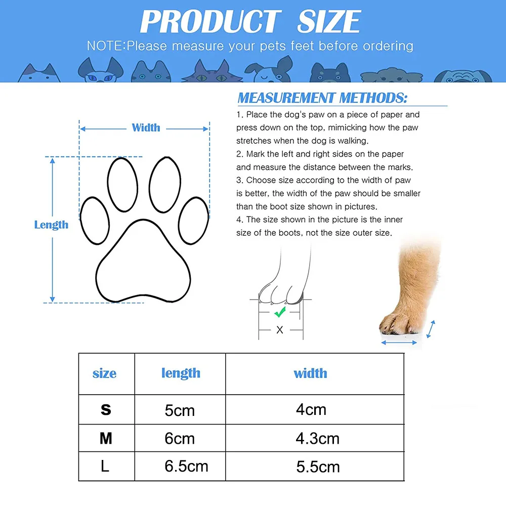 개 고양이 부츠 신발 양말 방수 개 신발 비 눈 애완 동물 부츠 조정 가능한 Drawstring와 Anti-Slip 작은 강아지 양말 신발