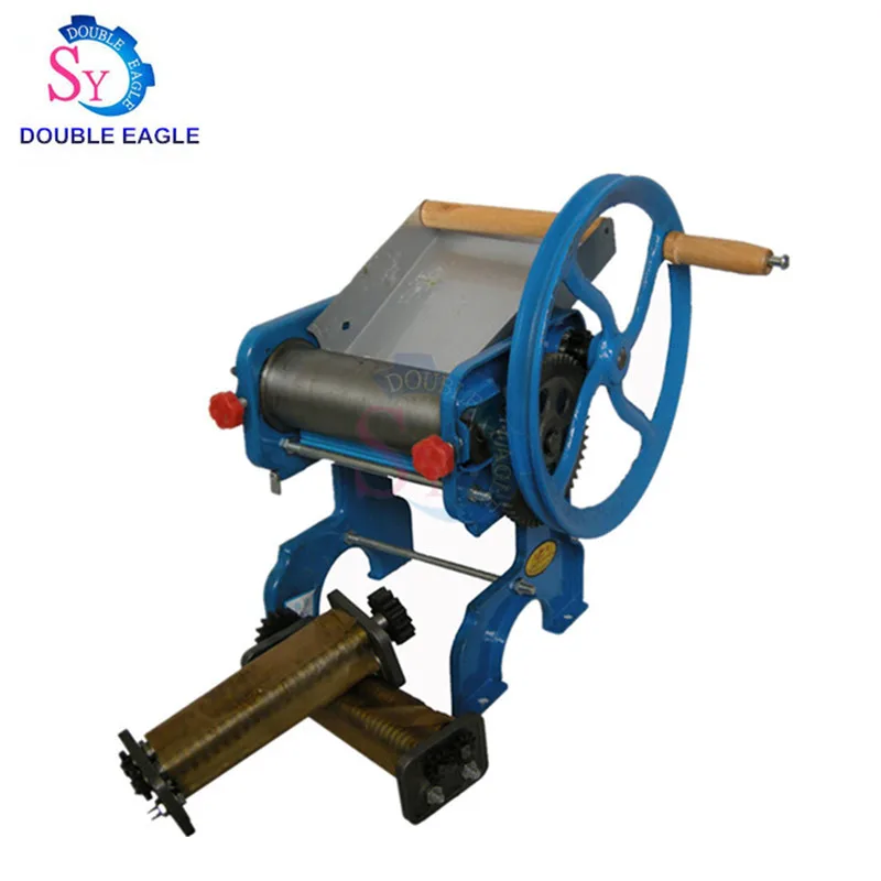 Household Cast Iron Manual Dough Roller Noodle Making Machine Bearing Style Hand Pasta Maker Equipment With Two Blades