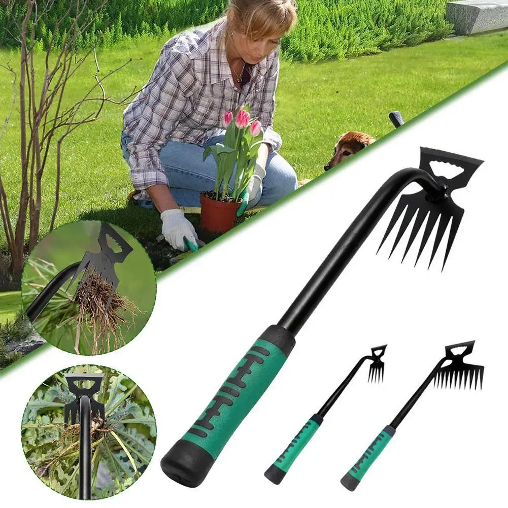 6 Teeth Soil Hand Weeding Removal Puller Grass Rooting Loose Manual Weed Remover Tool Garden Shovel Gardening Tool