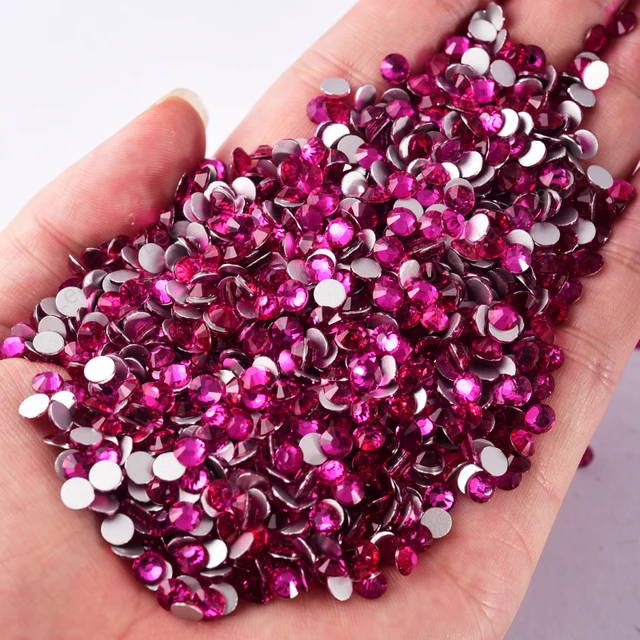 Non Hotfix Rhinestones Flatback  Hot Pink Rhinestones Flatback - Hot  Ss3-ss30 - Aliexpress