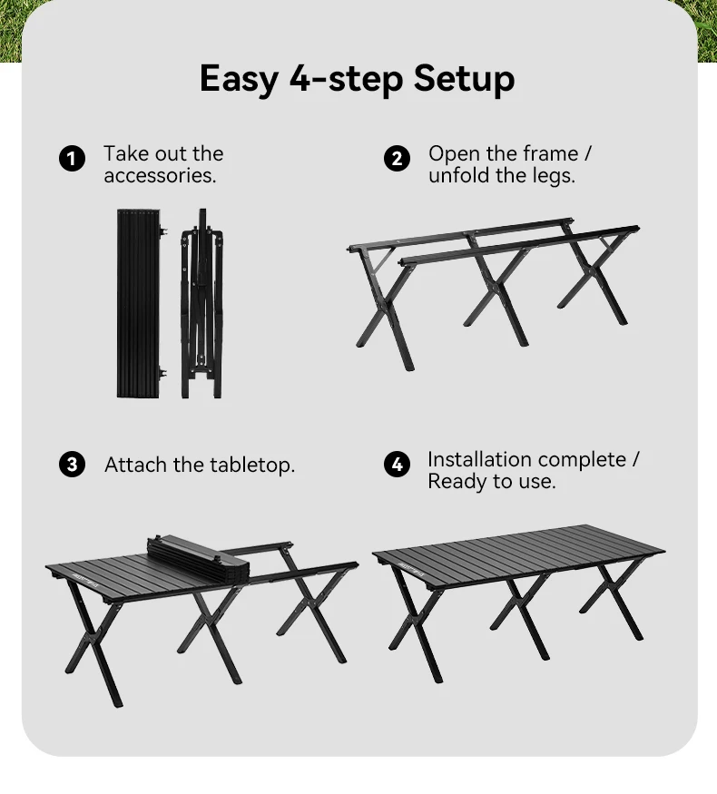 Rectangle folding table for outdoor dining