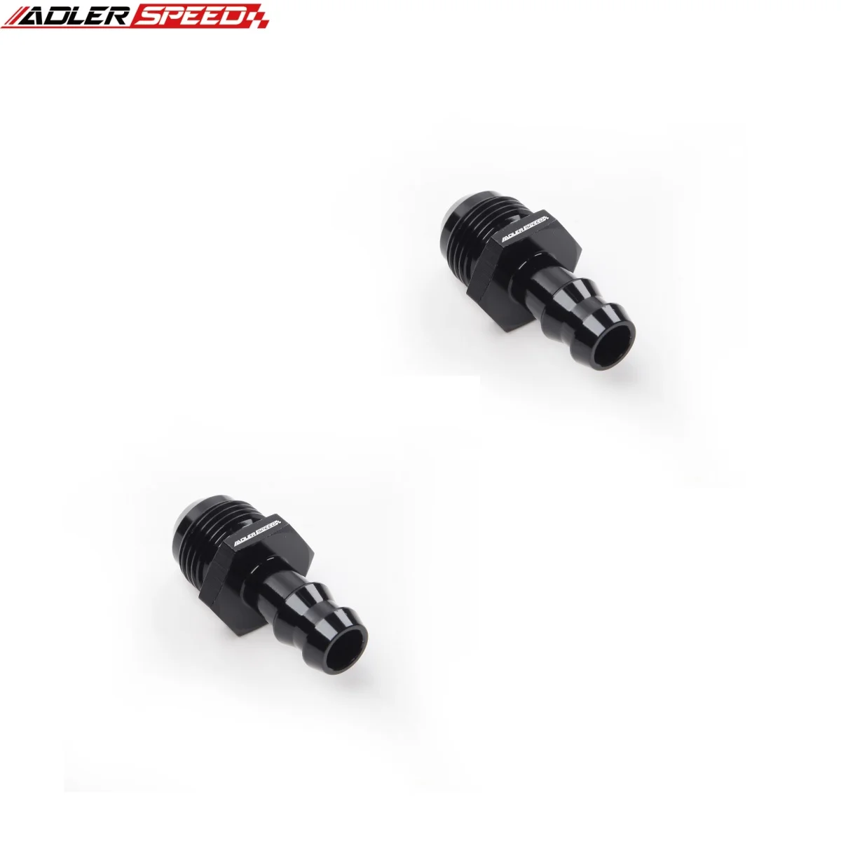 2개 ADLERSPEED 4AN 6AN 8AN 10AN 12AN AN16 남성용 4mm 6mm 8mm 10mm 바브 스트레이트 호스 피팅 블랙