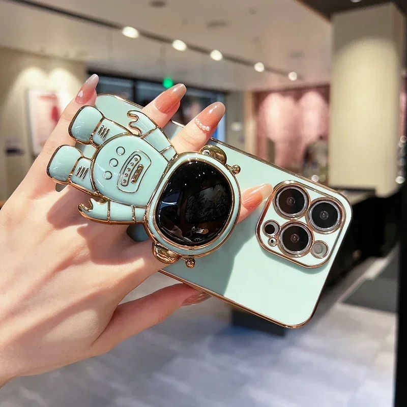 Astronaut Standing Holder Phone Case For infinix Note 30Pro Hot 30 30i 20 20i 11 12i 20Play Plating Cover note30_voghion.com