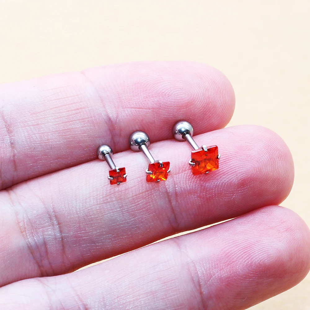 

Серьги-гвоздики с фианитами, 3-5 мм