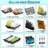 Over The Sink Dish Drying Rack (Expandable Height and Length) Snap-On Design 2 Tier Large Dish Rack (27-36L x 12W x 32.5-37H) 3