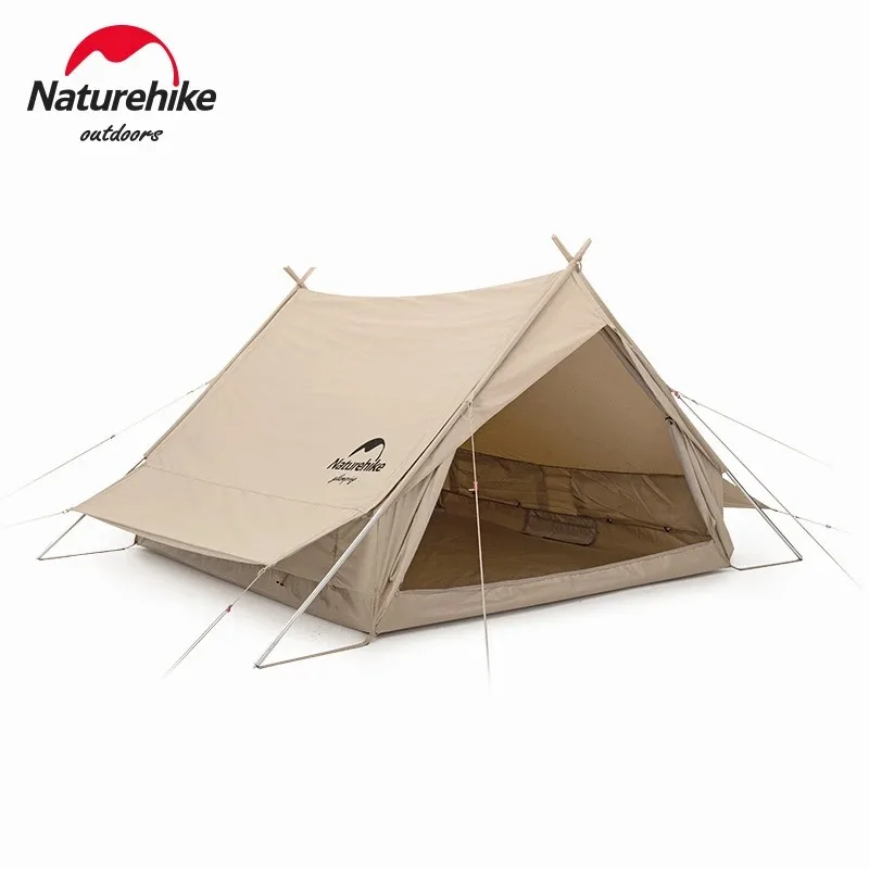 

Naturehike Cotton Camping Tent 2 Person A -shaped 4.8㎡ Large Area Double Thicken Eaves Tent Canopy Family Outdoor Equipment