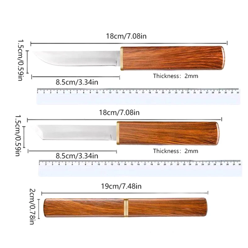 Stainless Steel High-grade Double Knife Portable Fruit Dragon And Phoenix Double Knife 6